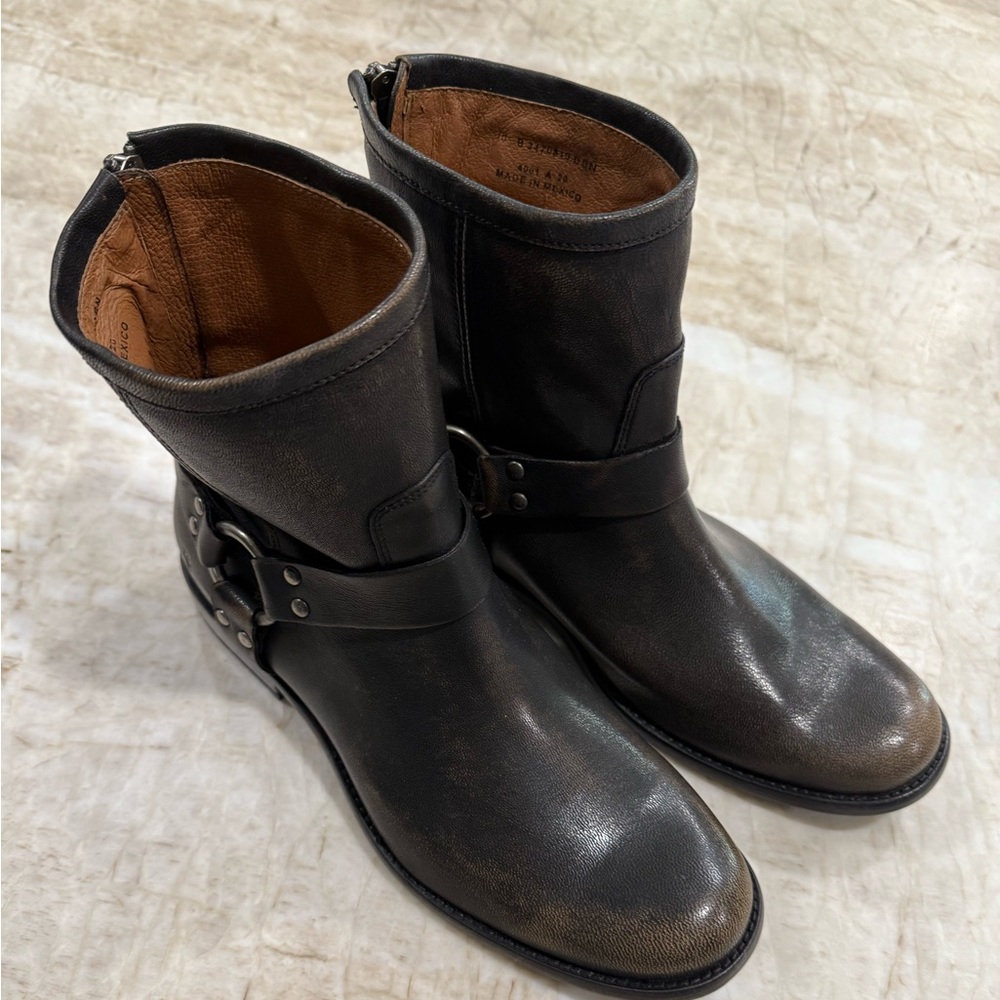 Frye Dark Brown Leather Harness Boot New Size 10